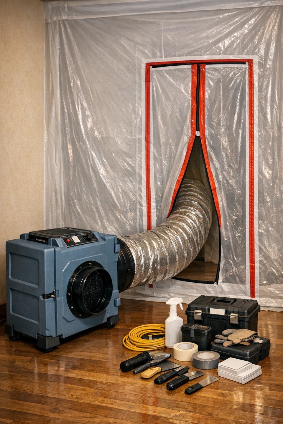 Odor control and air scrubber process after smoke damage