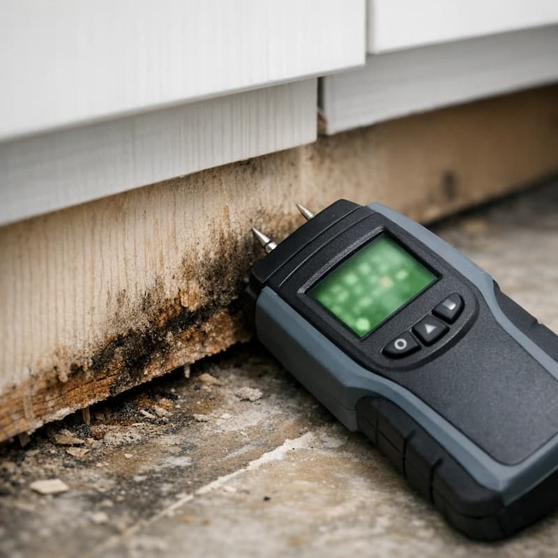 Under-cabinet moisture check after dishwasher overflow