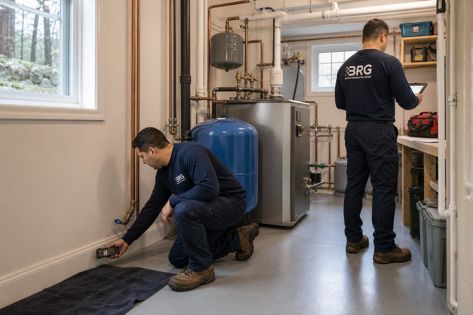 Boston Restoration Group restoration team and equipment