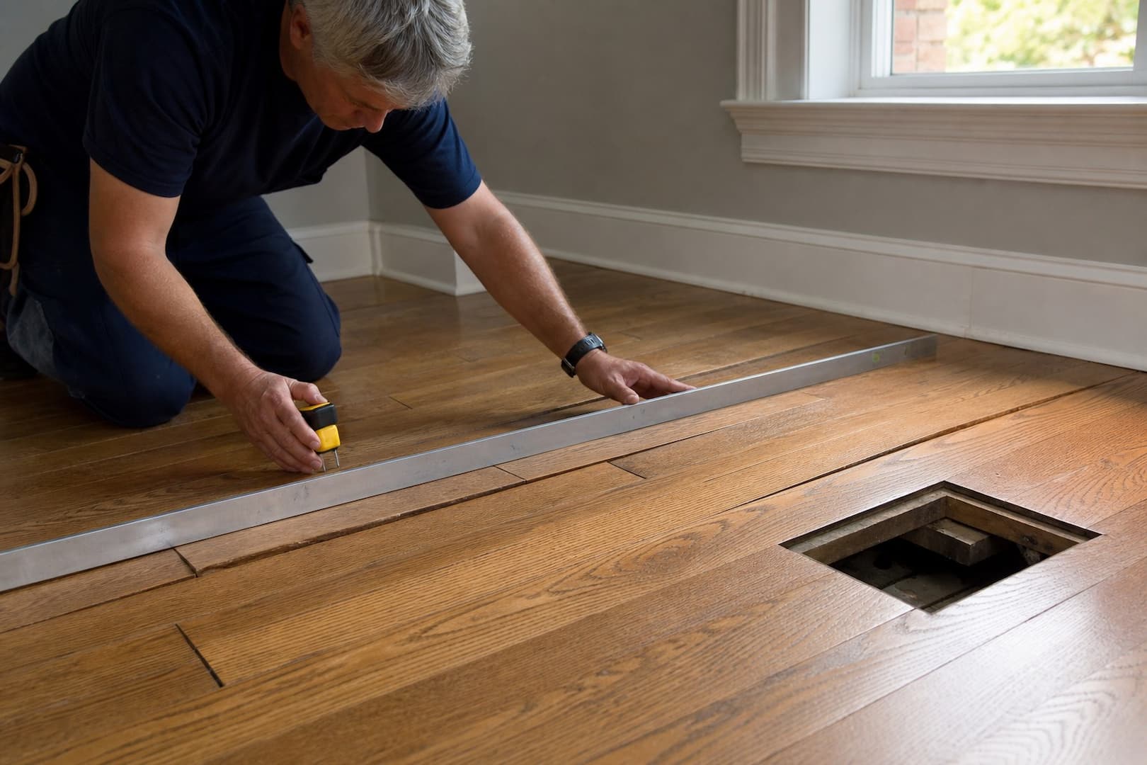 Hardwood floor moisture assessment explaining cupping and crowning profiles