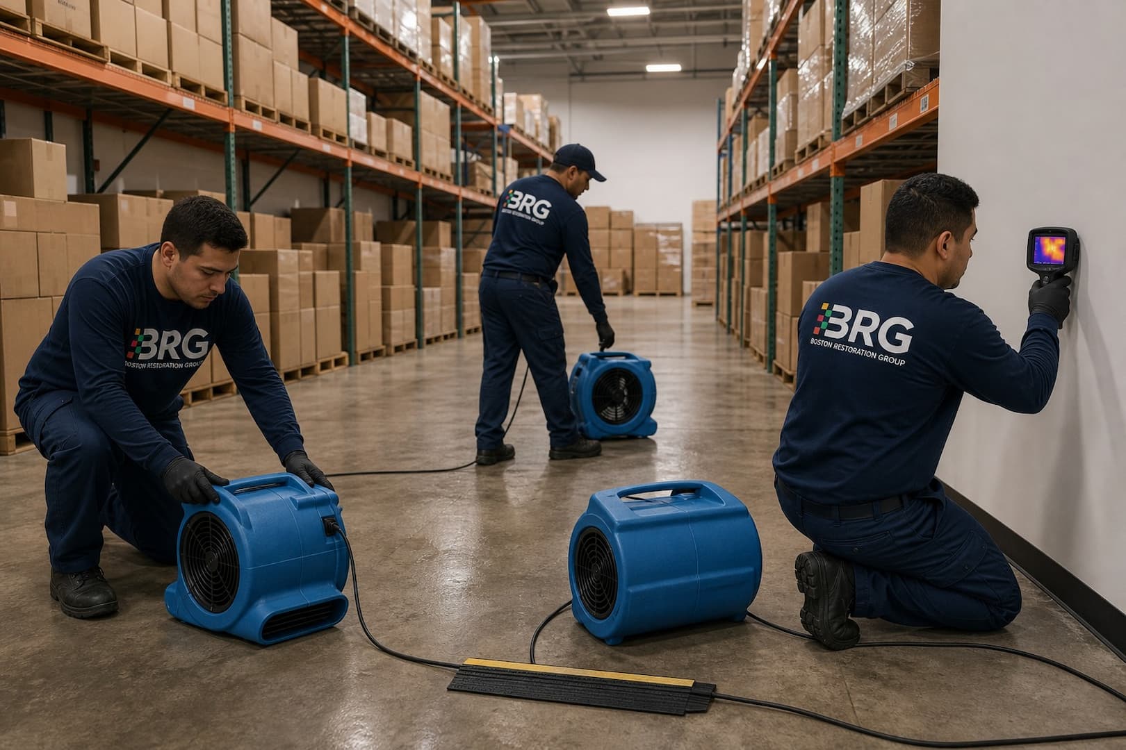 Boston Restoration Group branded restoration fleet