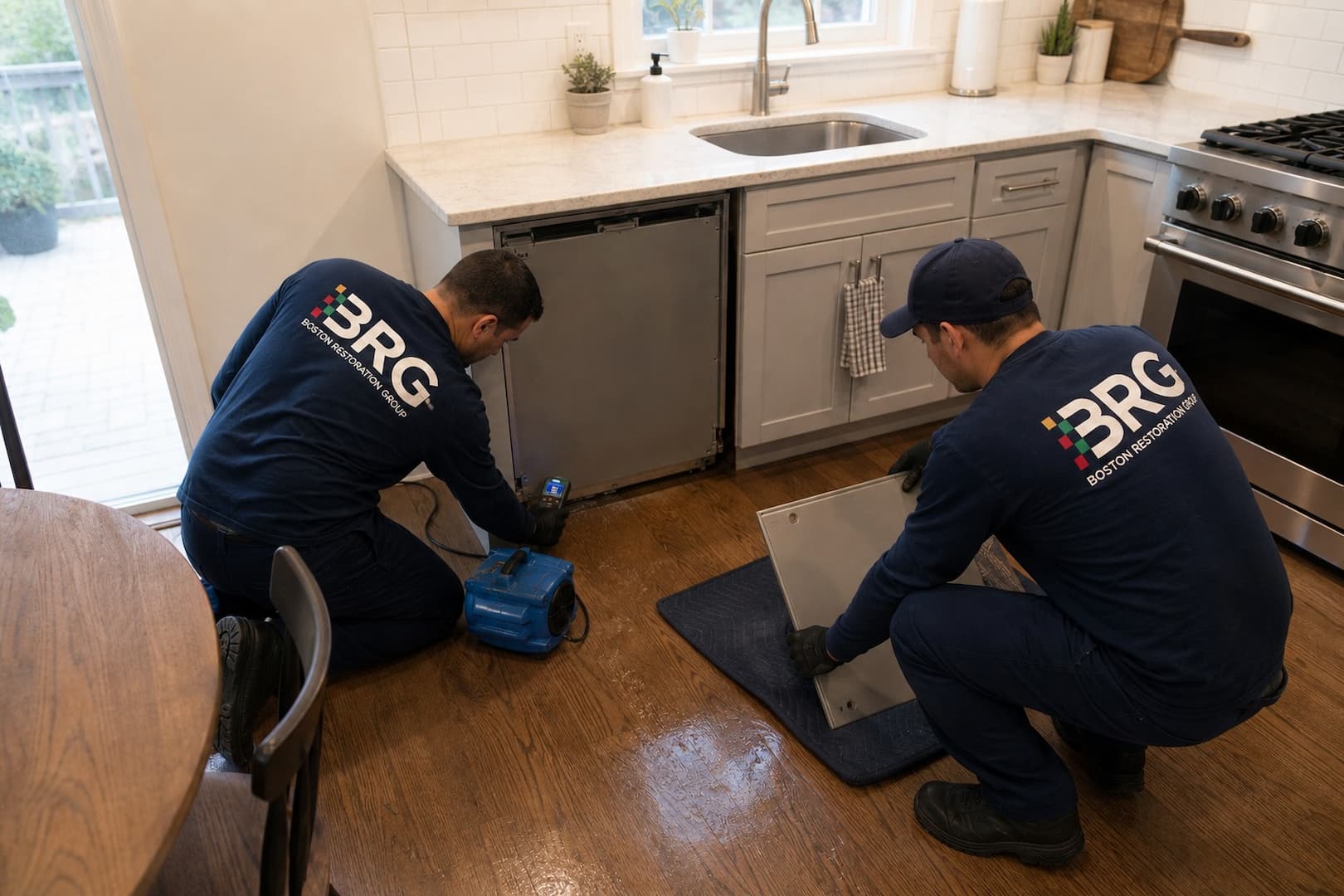 Boston Restoration Group restoration team and equipment