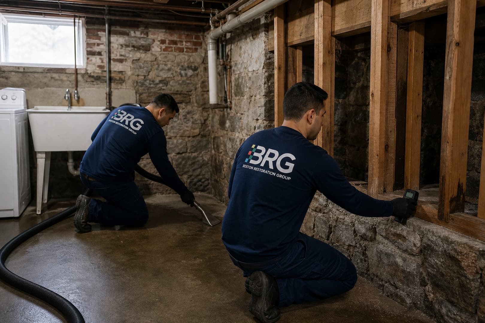 Boston Restoration Group restoration team and equipment