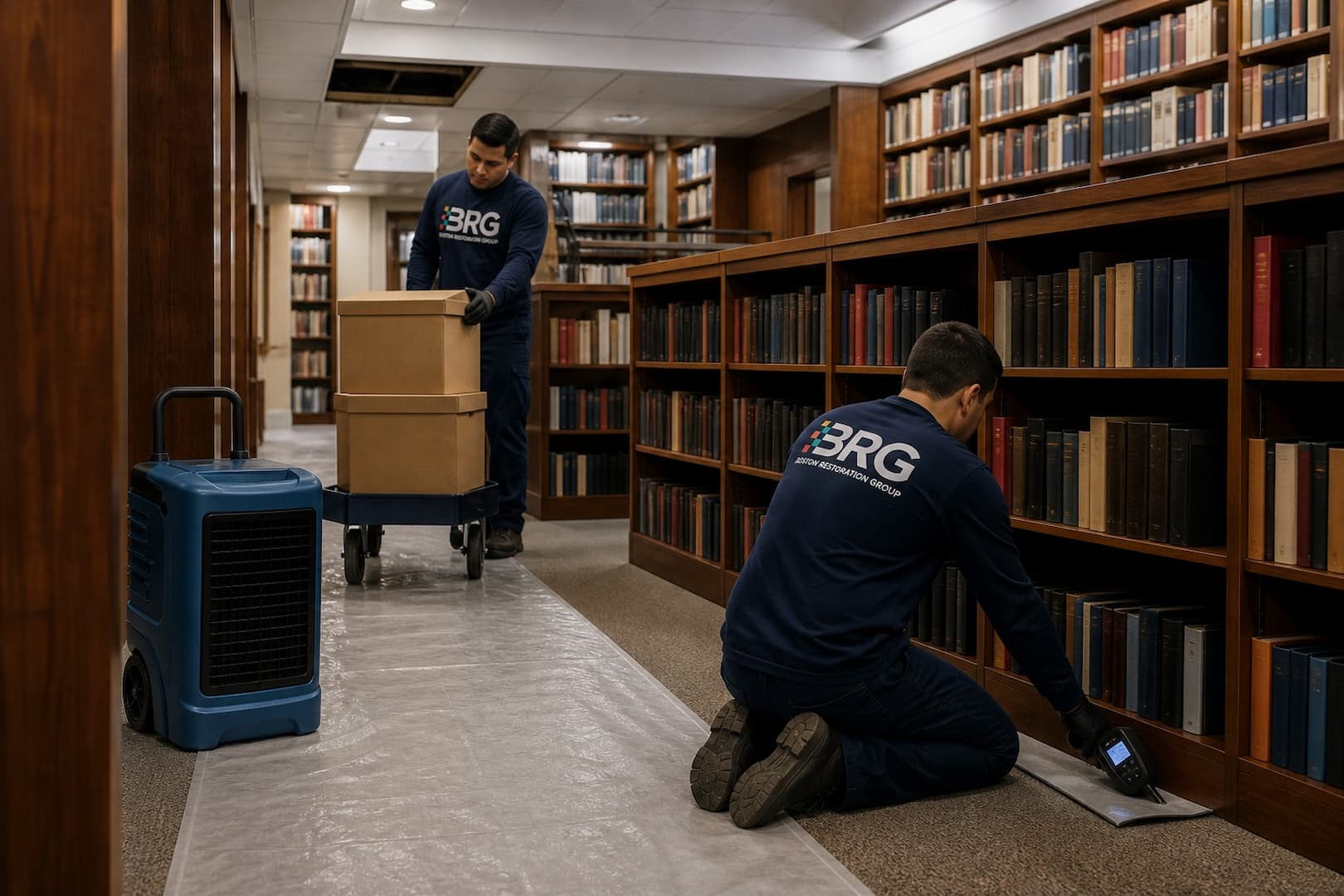Boston Restoration Group restoration team and equipment
