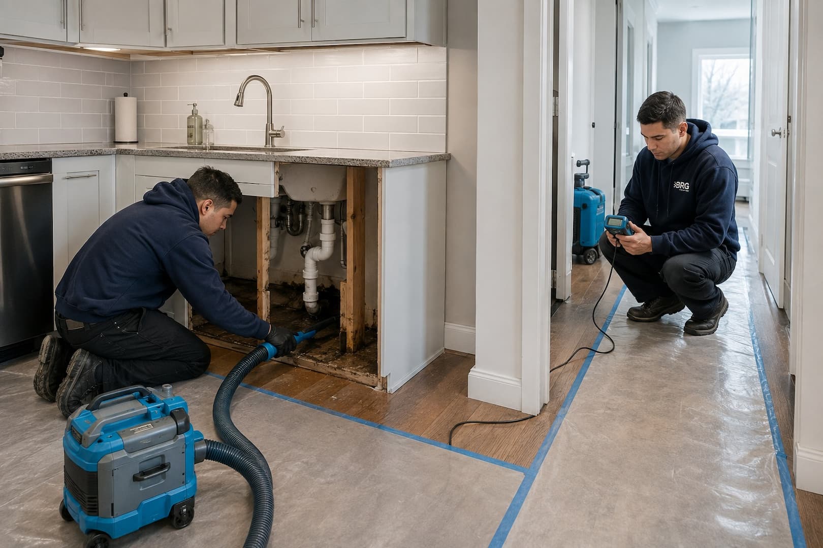 BRG responding to broken water supply line damage in Boston
