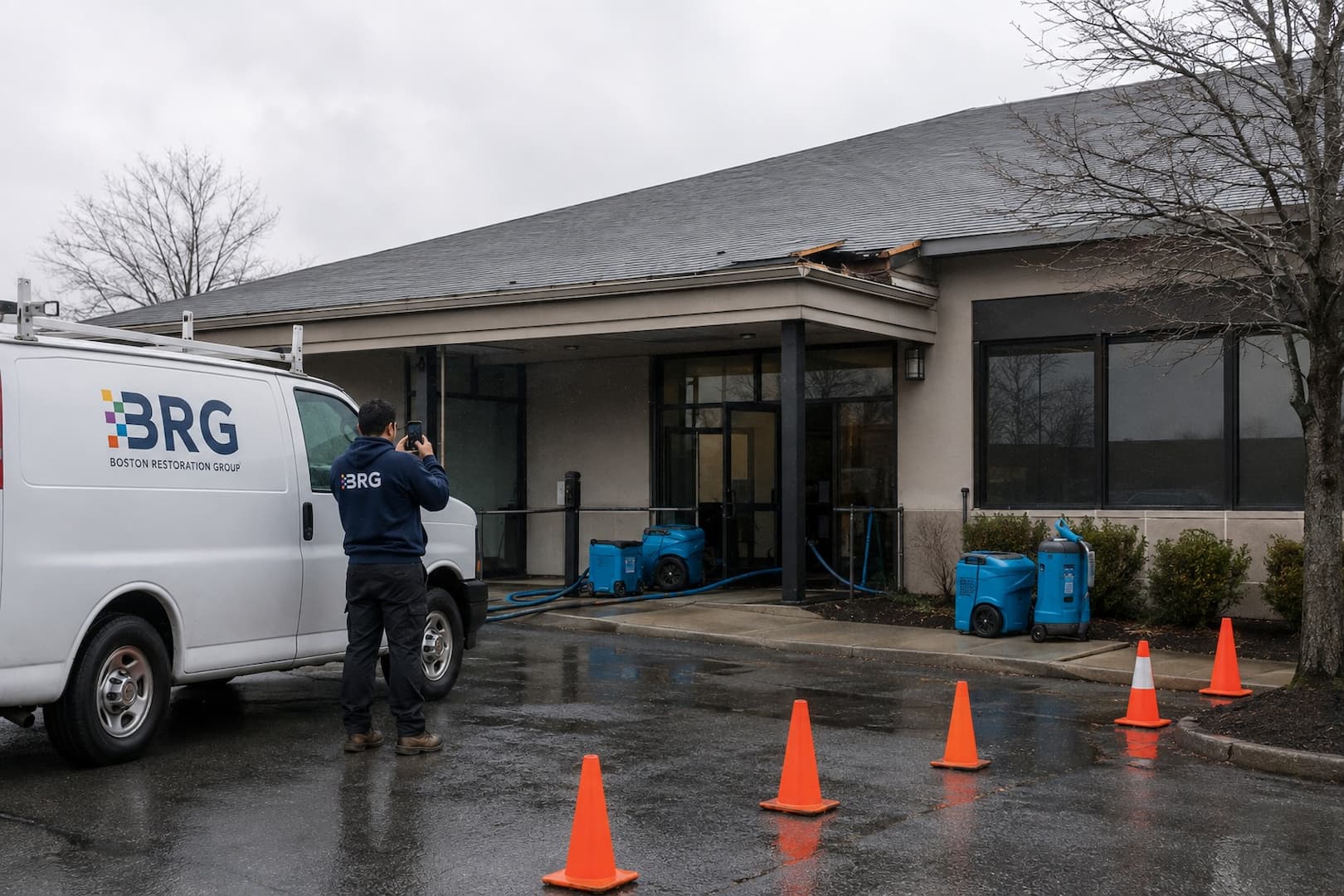 BRG commercial weather damage assessment after a Greater Boston storm