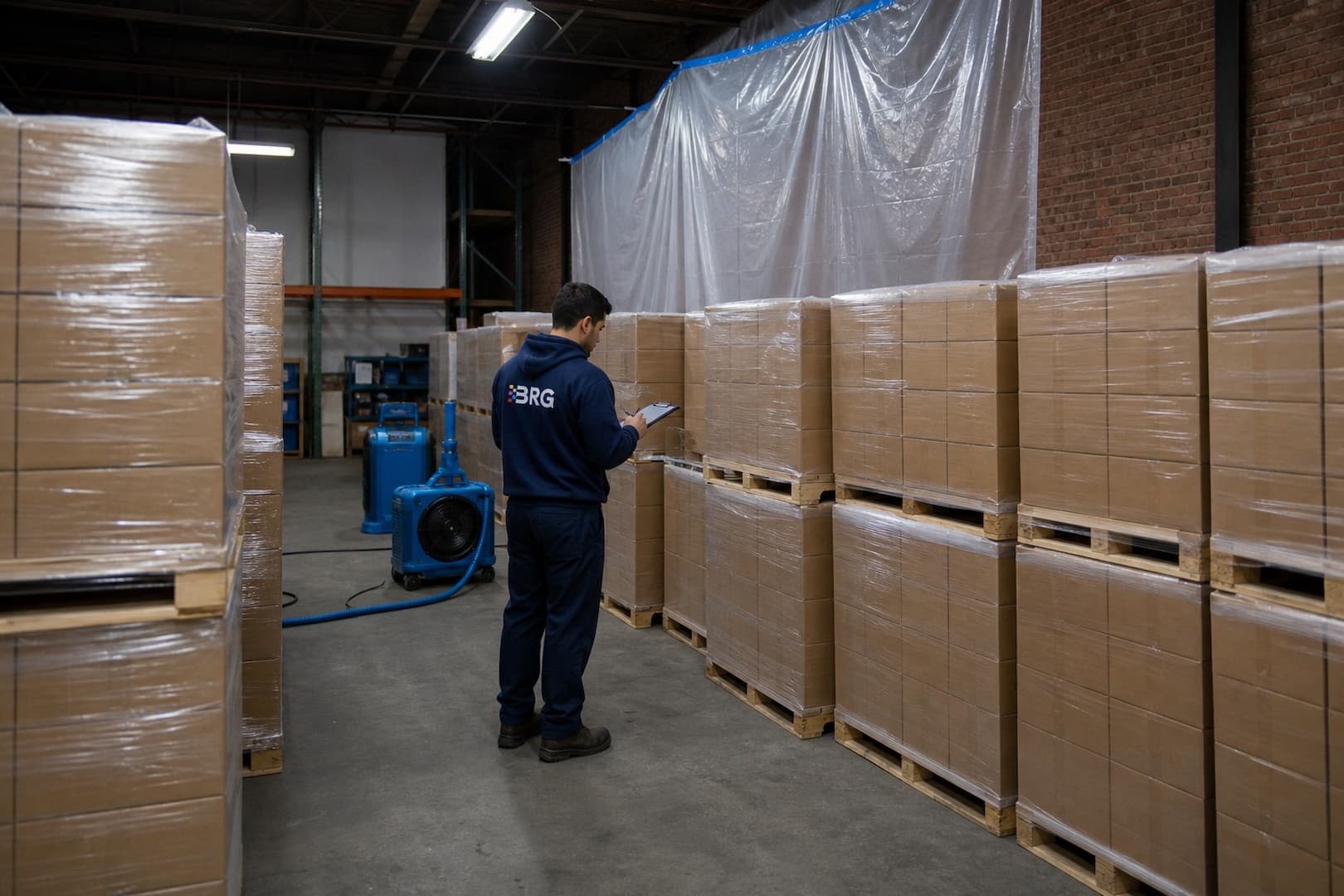 Inventory protected after commercial weather damage