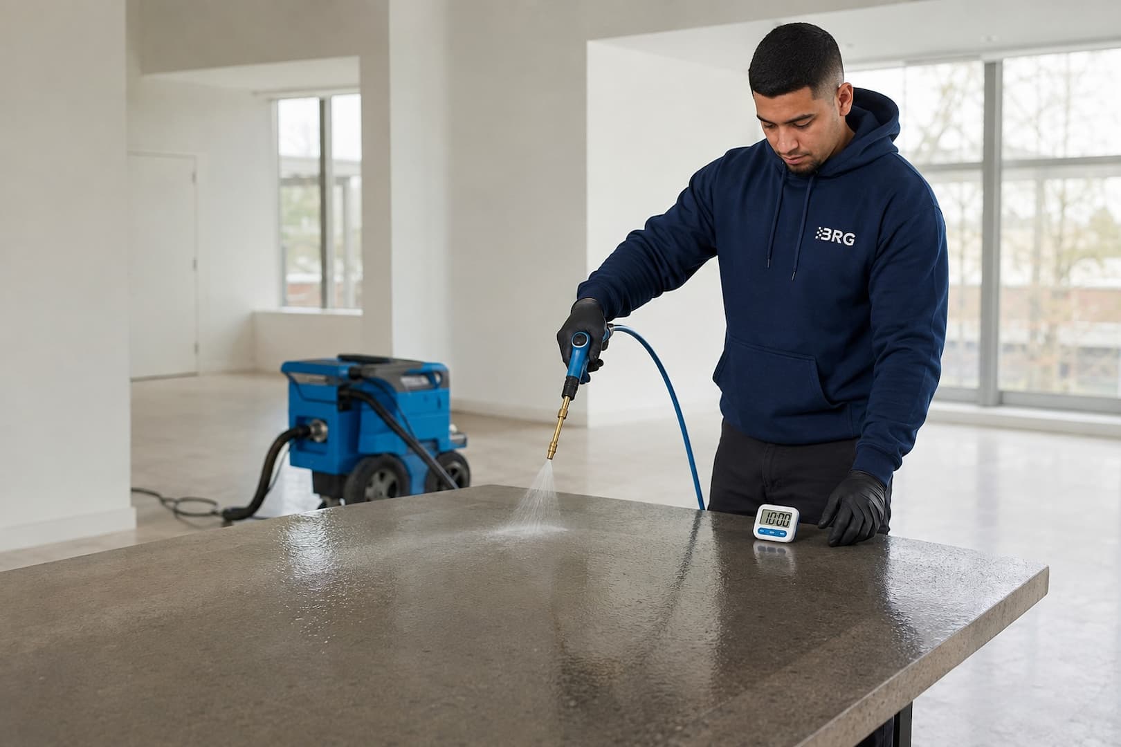 Documenting disinfectant contact time on a compatible surface