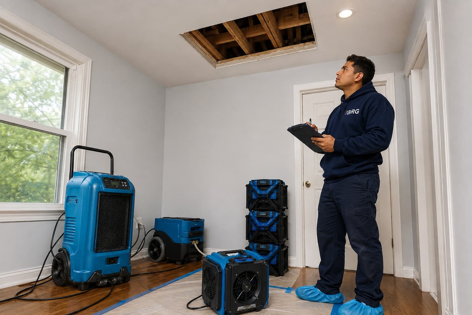 Ceiling cavity drying after roof leak repair