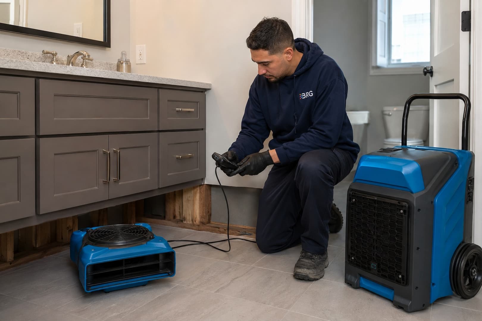 Controlled drying after a fixture supply line break